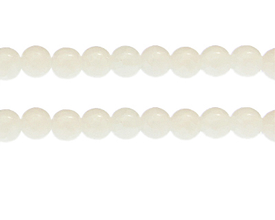 10mm White Gemstone-Style Glass Bead, approx. 17 beads