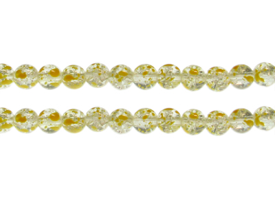 8mm Buttercup Crackle Spray Glass Bead, approx. 51 beads
