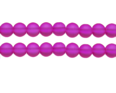 10mm Fuchsia Semi-Matte Glass Bead, approx. 17 beads