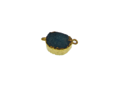 (image for) 28 x 16mm Turquoise Druzy-Style Gemstone Gold Link