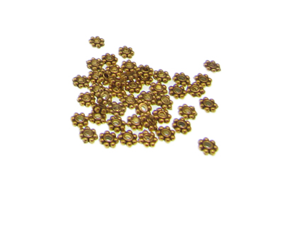 (image for) 4mm Gold Metal Spacer Bead, approx. 60 beads - Click Image to Close