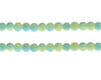 (image for) 8mm Pastel Blue/Yellow Duo-Style Glass Bead, approx. 38 beads - Click Image to Close