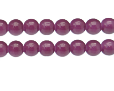 12mm Plum Jade-Style Glass Bead, approx. 17 beads