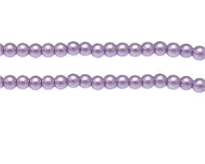 6mm Violet Glass Pearl Bead, approx. 78 beads