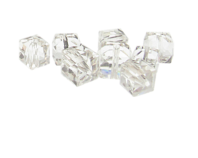 10 -12mm Crystal Faceted Cube Glass Bead, 8 beads