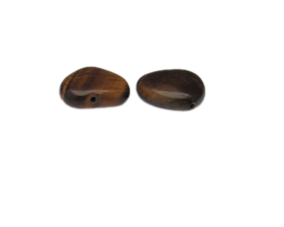 20mm Tiger's Eye Gemstone Heart Bead, 2 beads