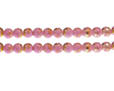 8mm Pink Prettiness Abstract Glass Bead, approx. 37 beads