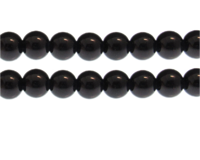 12mm Very Dark Blue Solid Color Glass Bead, approx. 17 beads