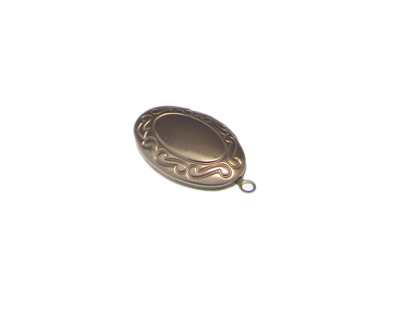 (image for) 24 x 16mm Photo Frame Locket Silver Metal Oval Pendant - Click Image to Close