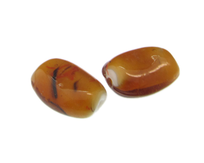 (image for) 30 x 22mm Deep Gold Lampwork Glass Bead, 2 beads