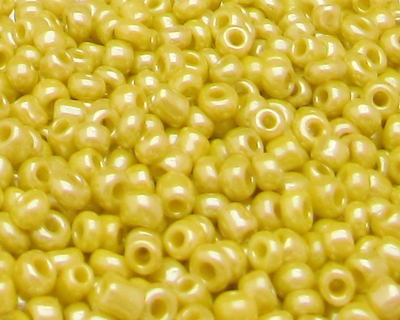 11/0 Yellow Ceylon Glass Seed Bead, 1oz. Bag