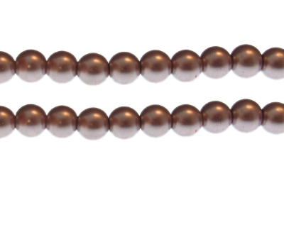 10mm Copper Glass Pearl Bead, approx. 22 beads