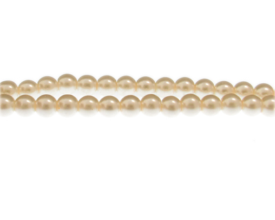 6mm Eggshell Glass Pearl Bead, approx 78 beads