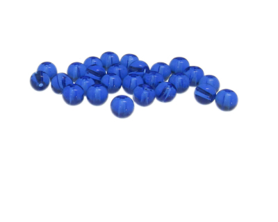 Approx. 1oz. x 6mm Blue Pressed Glass Beads