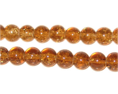 (image for) 8mm Light Brown Round Crackle Glass Bead, approx. 55 beads - Click Image to Close