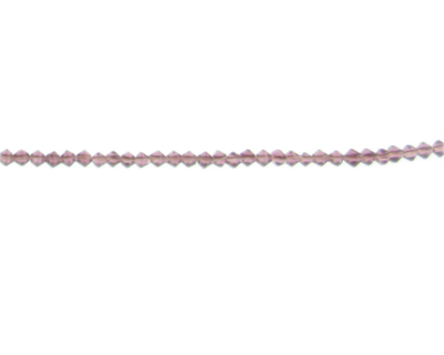 (image for) 3mm Plum Faceted Bi-cone Glass Bead, 2 x 12" strings