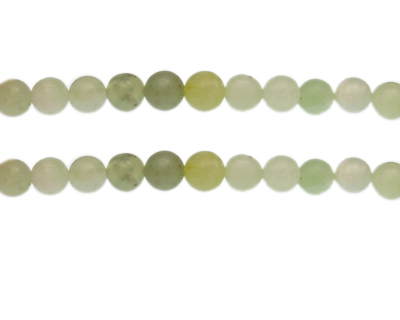 8mm Pale Green Gemstone Bead, approx. 23 beads