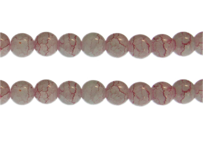10mm Dusty Pink/Gray Duo-Style Glass Bead, approx. 16 beads