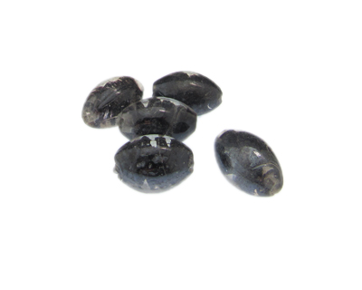 20 x 12mm Inner Black Oval Lampwork Glass Bead, 5 beads