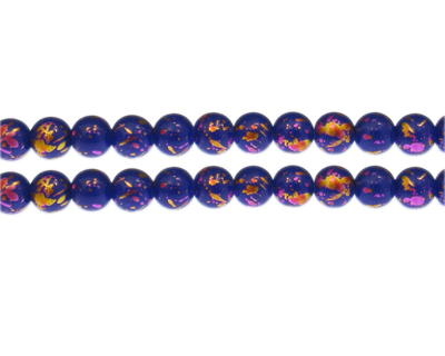 8mm Fireworks Abstract Glass Bead, approx. 35 beads