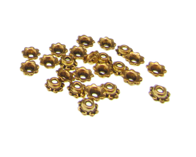 (image for) 6mm Gold Metal Spacer Bead, approx. 25 beads