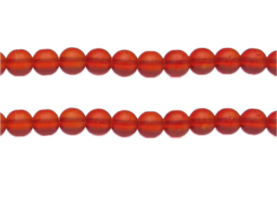 8mm Burnt Orange Semi-Matte Glass Bead, approx. 32 beads