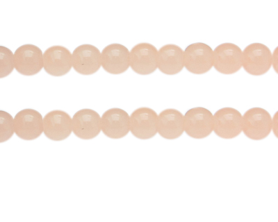 10mm Pale Salmon Jade-Style Glass Bead, approx. 21 beads