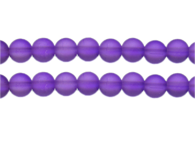 10mm Purple Semi-Matte Glass Bead, approx. 17 beads