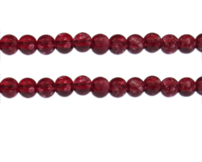 8mm Red Bloom Spray Glass Bead, approx. 37 beads