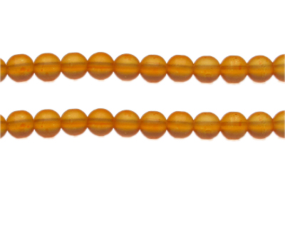 8mm Orange Semi-Matte Glass Bead, approx. 32 beads