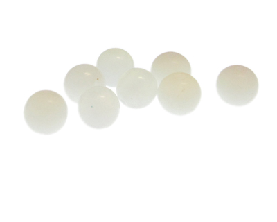 10mm Milky White Pressed Glass Bead, 10 beads