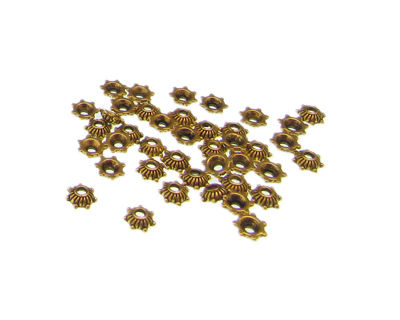 (image for) 6mm Gold Metal Bead Cap, approx. 40 caps