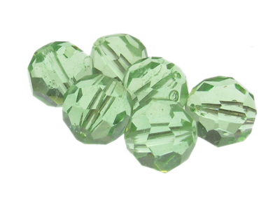 (image for) 16mm Pale Green Faceted Glass Bead, 6 beads