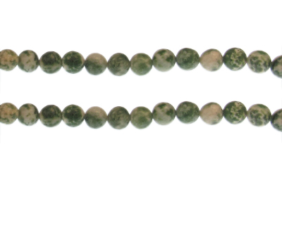 6mm Green/White Gemstone Bead, approx. 30 beads
