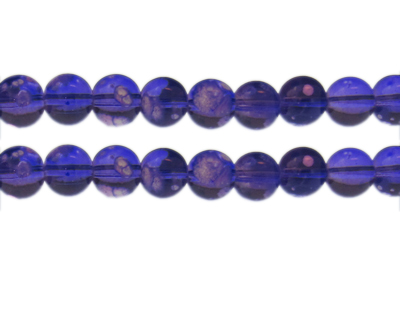 10mm Purple Blossom Spray Glass Bead, approx. 17 beads