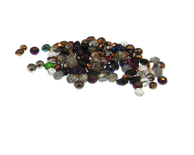Approx. 0.5oz. x 2mm Electroplated Faceted Glass Beads