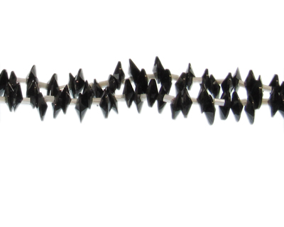 (image for) 8 x 4mm Black Faceted Glass Bead, 20" string, side-drill - Click Image to Close