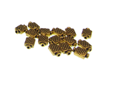 (image for) 10 x 6mm Gold Metal Rectangle Spacer Bead, approx. 15 beads - Click Image to Close