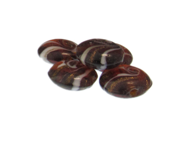 20mm Golden Brown Pattern Lampwork Glass Beads, 5 beads 20mm Golden Brown Pattern Lampwork Glass Beads, 5 beads