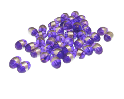 (image for) Approx. 1oz. x 8x6mm Dark Purple Oval Glass Bead w/Silver Line - Click Image to Close