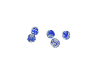 6mm Blue Splatter Lampwork Glass Bead, 5 beads 6mm Blue Splatter Lampwork Glass Bead, 5 beads