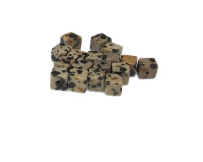 6mm Jasper Cube Gemstone Bead, 30 beads