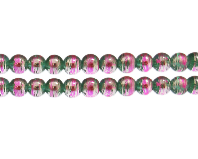 8mm Meadow Abstract Glass Bead, approx. 35 beads