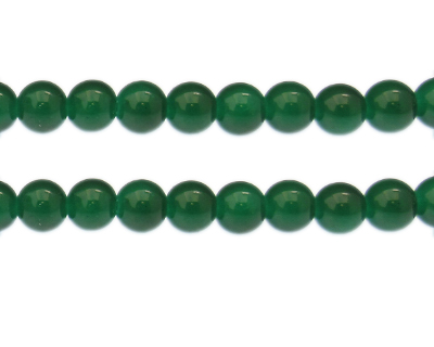 10mm Emerald Jade-Style Glass Bead, approx. 21 beads