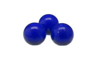 22mm Blue Lampwork Glass Bead, 5 beads, NO Hole