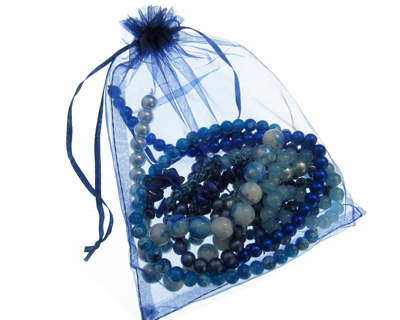 Blue Bead Bundle: 8 Strings + Findings
