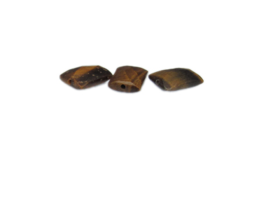 14 x 10mm Tiger's Eye Gemstone Faceted Rect. Bead, 3 beads
