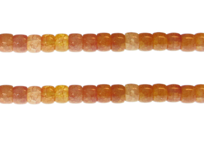 8 x 6mm Peach Rondelle Gemstone-Style Bead, 7.5" string