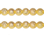 8mm Gold Round Stardust Brass Bead, approx. 18 beads