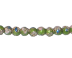 6mm Apple Green Round Cloisonne Bead, 7 beads